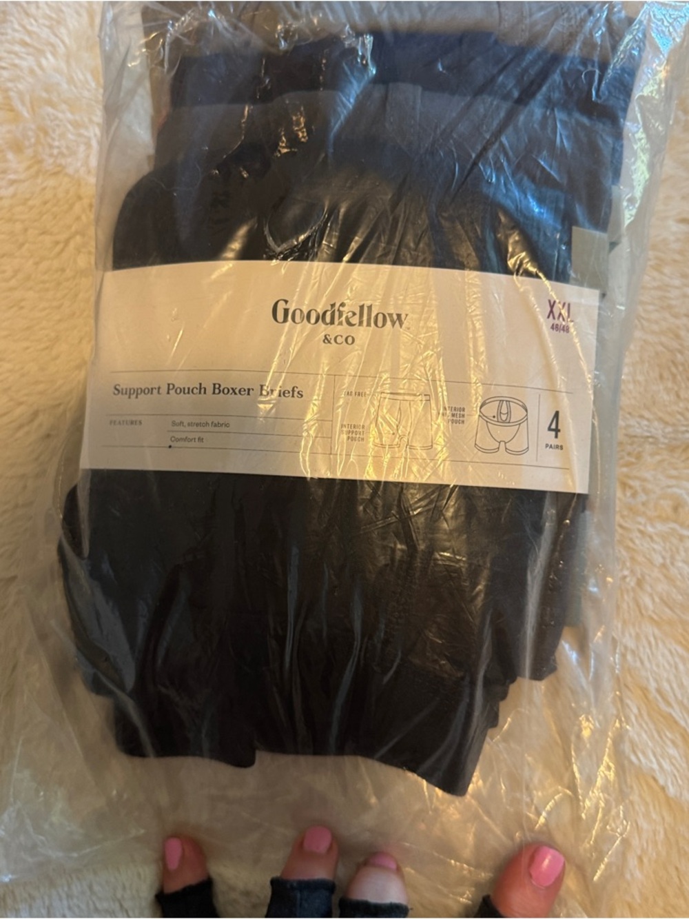 XXL Goodfellow & Co Black Men's Support Pouch Boxer Briefs - 4 Pack